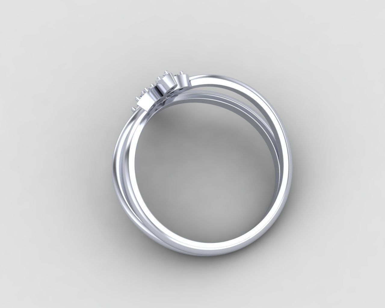 Minimal Flower diamond ring 149-MW 3D print model_21