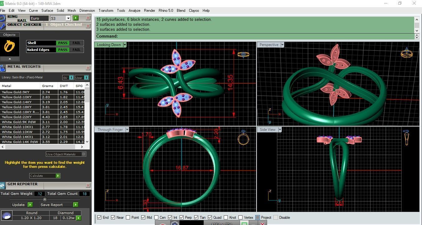 Minimal Flower diamond ring 149-MW 3D print model_2