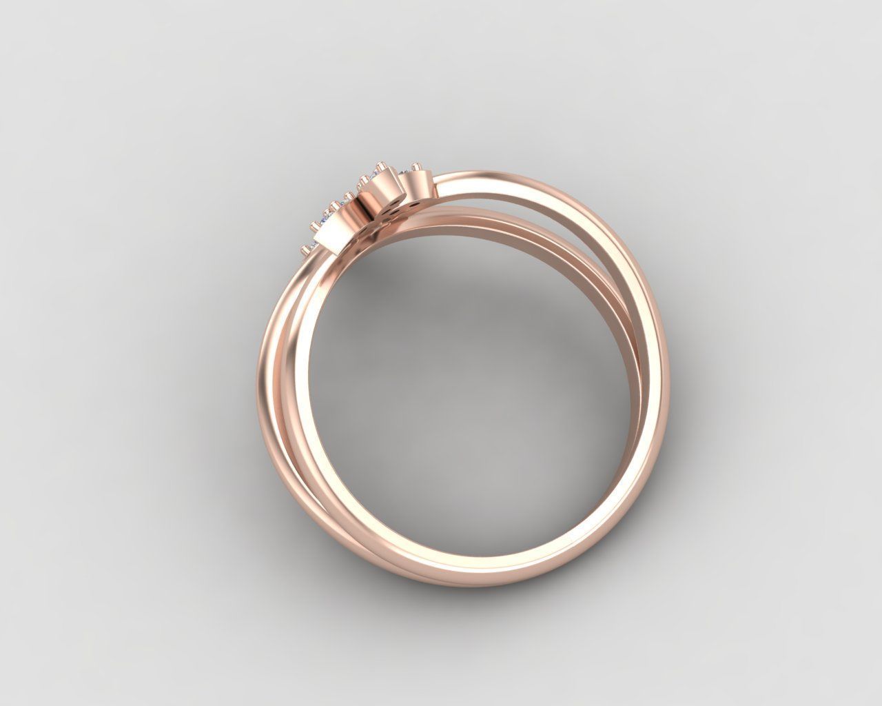 Minimal Flower diamond ring 149-MW 3D print model_9