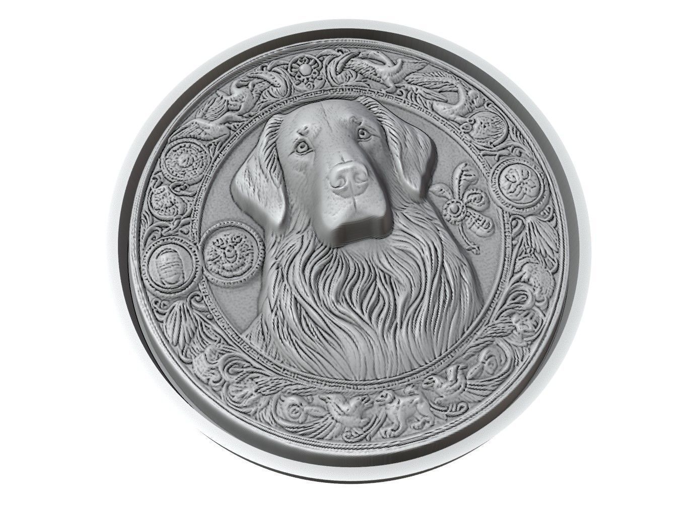 Dog Animal Medallion 3D print model_3