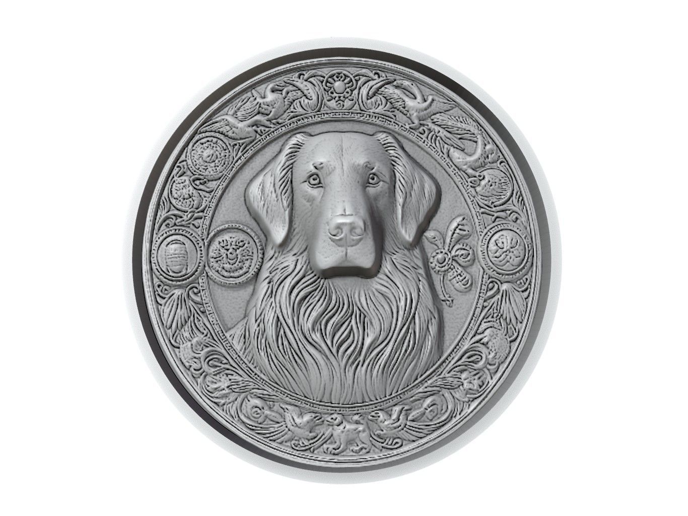 Dog Animal Medallion 3D print model_2