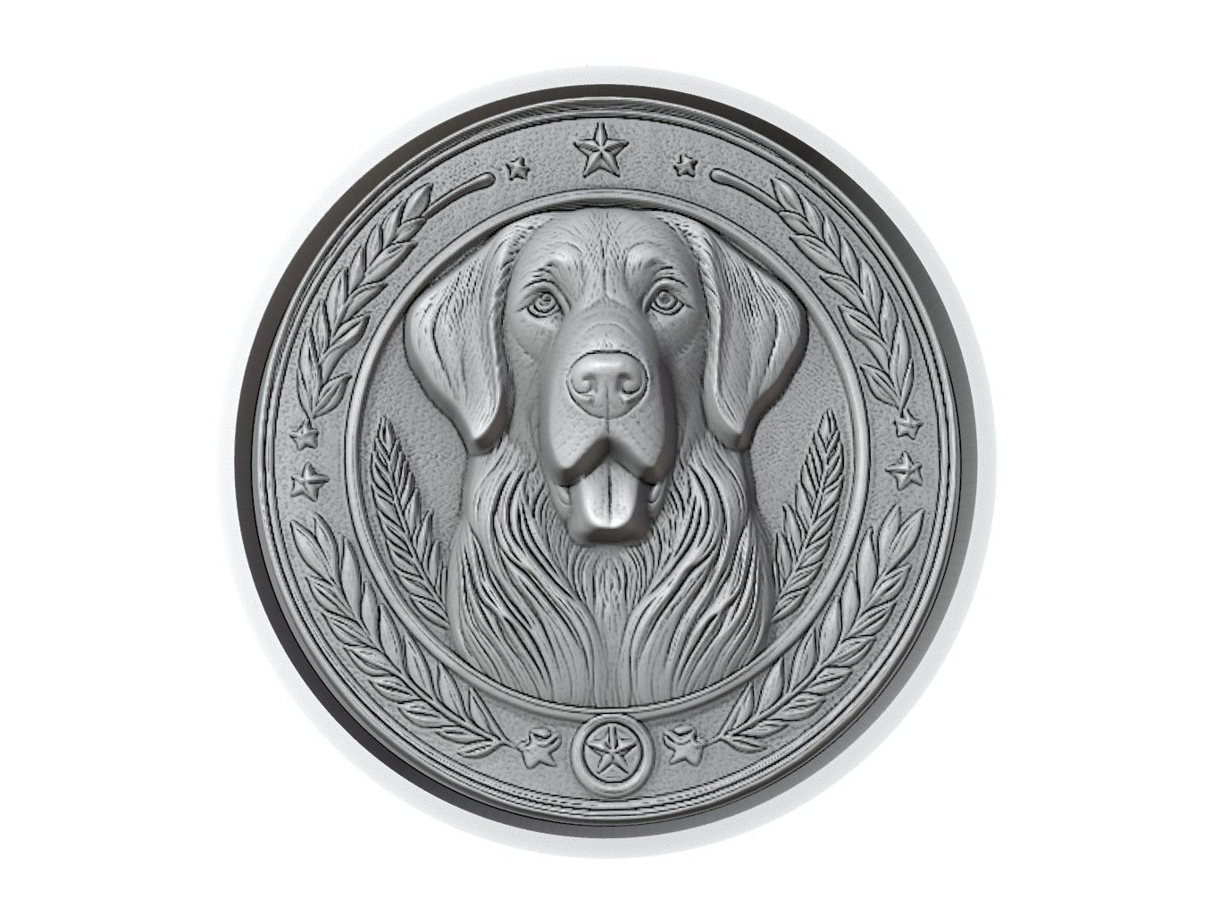 Dog Animal Medallion 3D print model_2