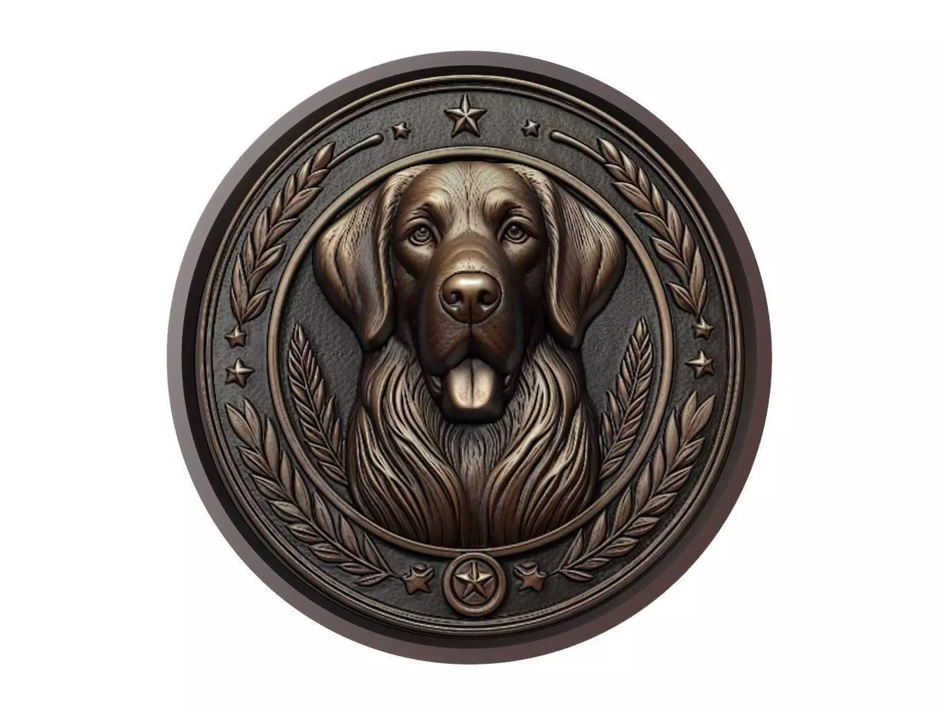 Dog Animal Medallion 3D print model_0