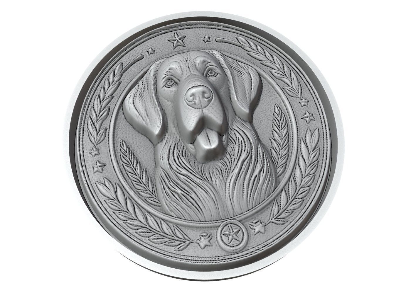 Dog Animal Medallion 3D print model_3