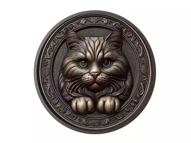 Cat Animal Medallion