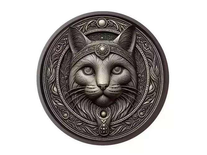 Cat Animal Medallion