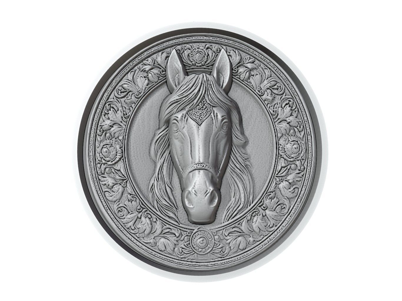 Horse Animal Medallion 3D print model_2