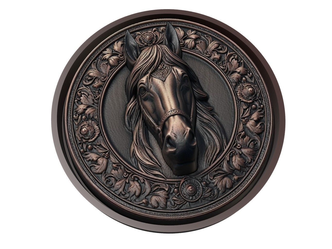 Horse Animal Medallion 3D print model_1
