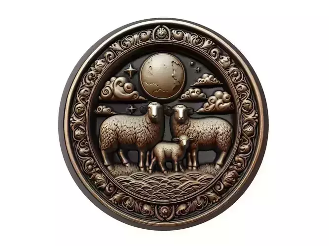 Sheep Animal Medallion