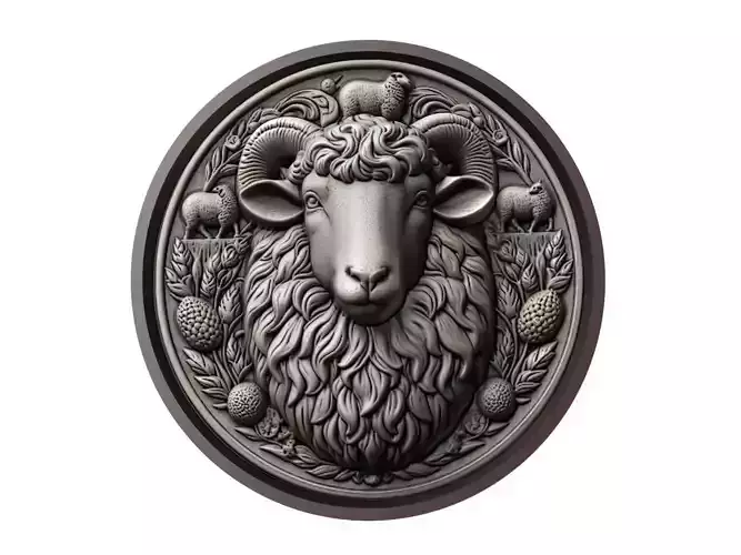 Sheep Animal Medallion