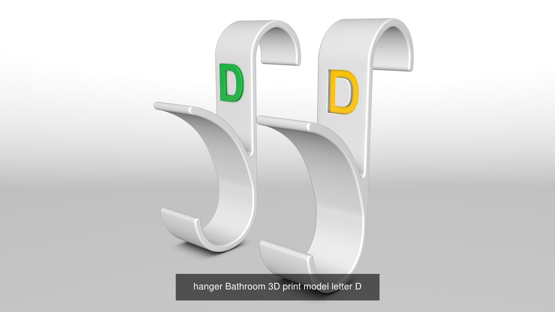 Alphabet Wall Hooks 3D Printable Towel Hanger Set  3D Model Collection_18