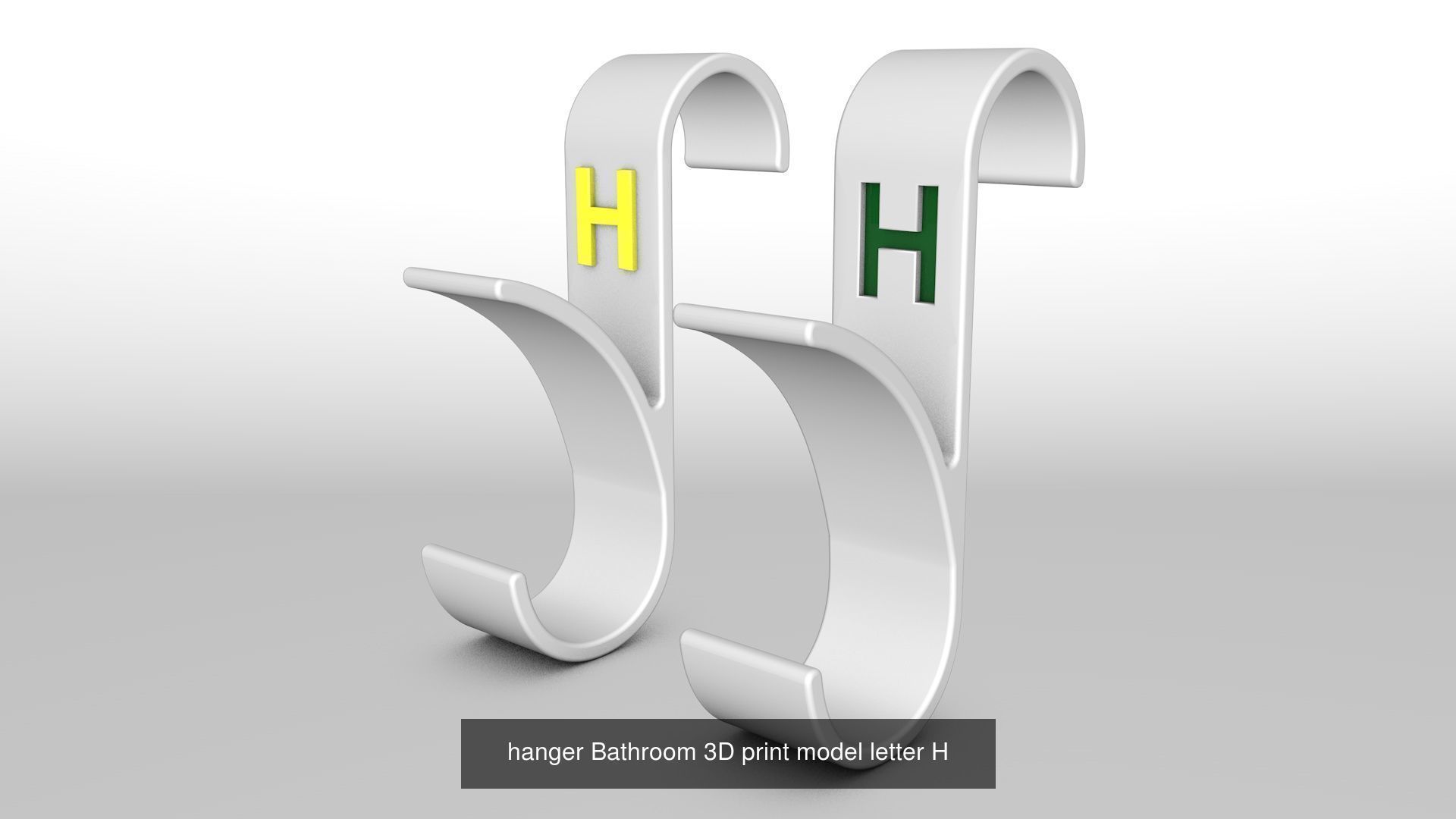 Alphabet Wall Hooks 3D Printable Towel Hanger Set  3D Model Collection_20