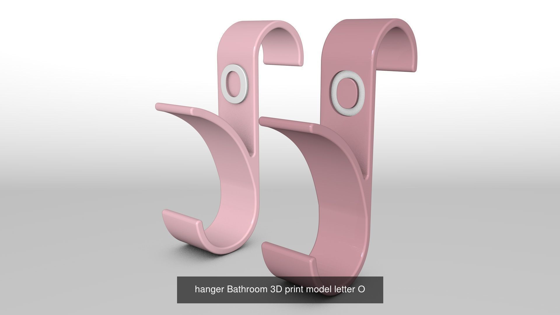 Alphabet Wall Hooks 3D Printable Towel Hanger Set  3D Model Collection_30
