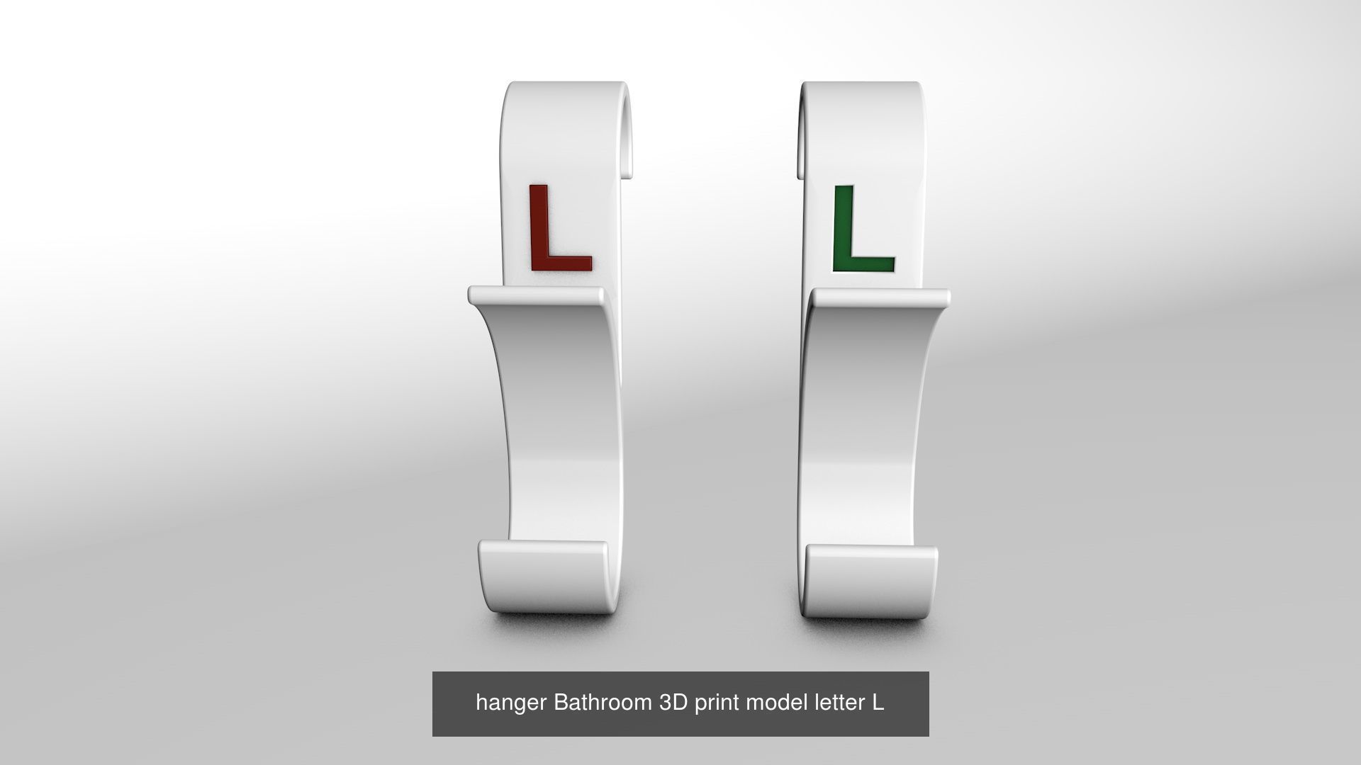 Alphabet Wall Hooks 3D Printable Towel Hanger Set  3D Model Collection_27