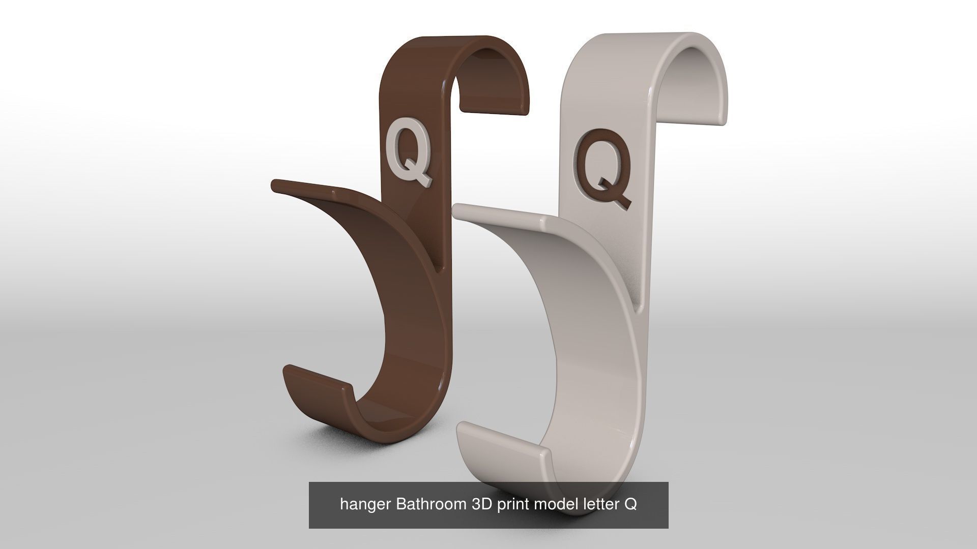 Alphabet Wall Hooks 3D Printable Towel Hanger Set  3D Model Collection_31