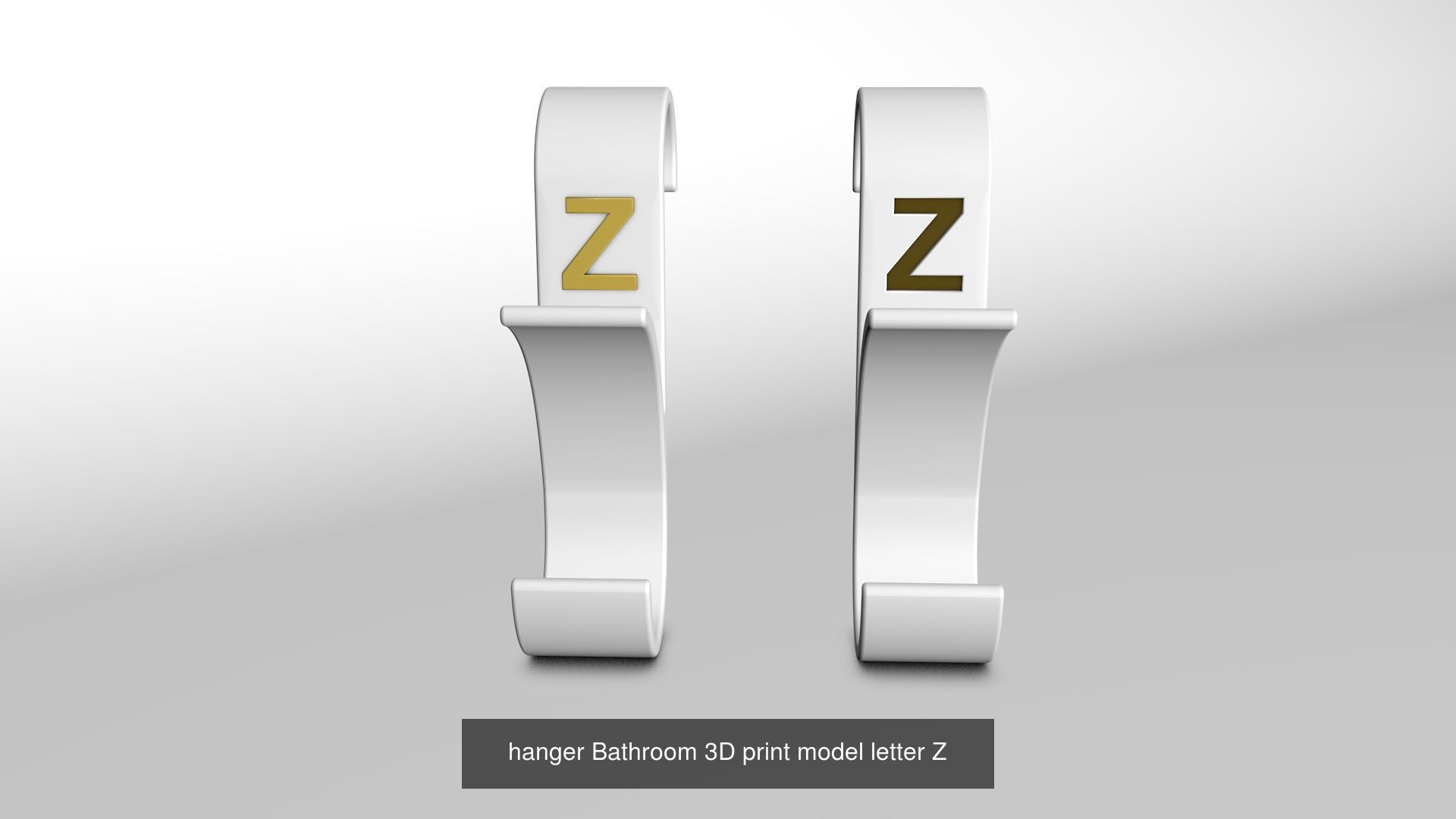 Alphabet Wall Hooks 3D Printable Towel Hanger Set  3D Model Collection_21
