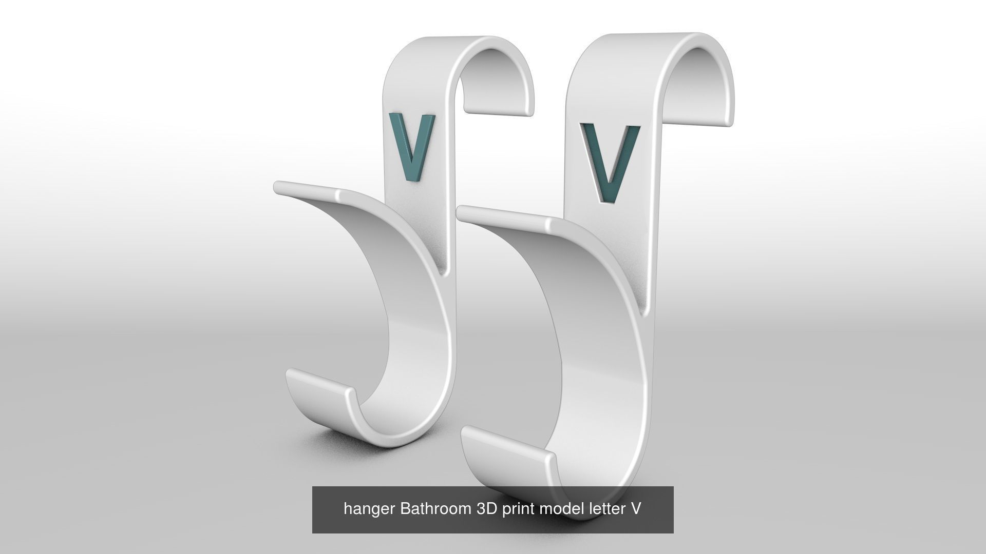Alphabet Wall Hooks 3D Printable Towel Hanger Set  3D Model Collection_38