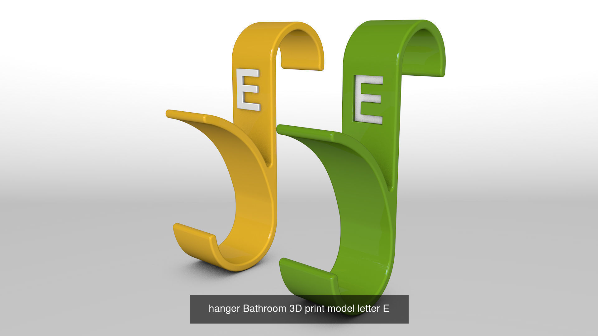 Alphabet Wall Hooks 3D Printable Towel Hanger Set  3D Model Collection_19