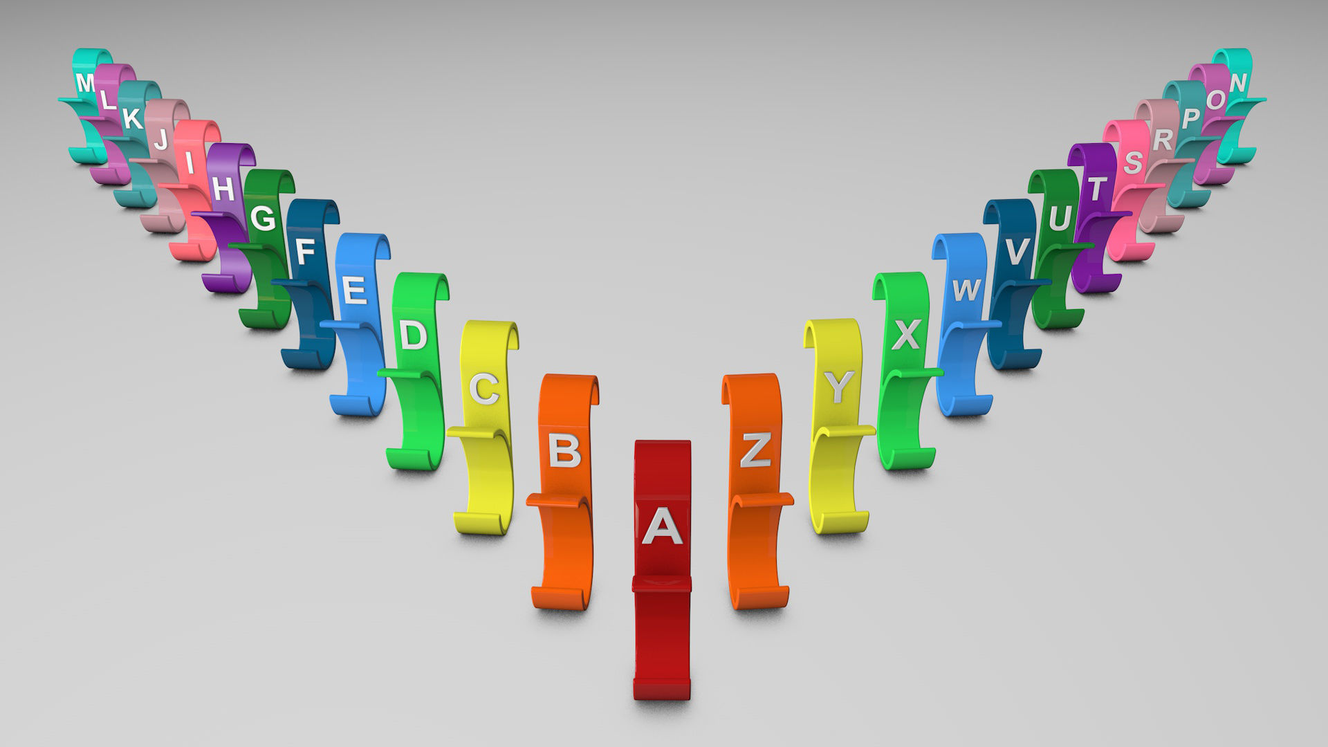 Alphabet Wall Hooks 3D Printable Towel Hanger Set  3D Model Collection_7