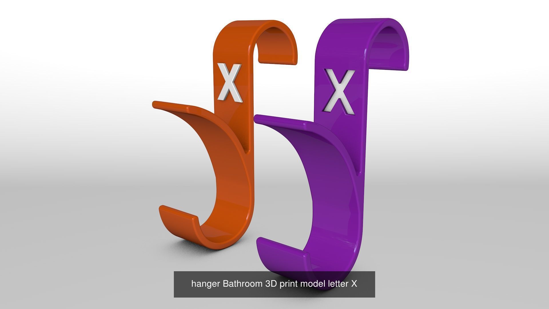 Alphabet Wall Hooks 3D Printable Towel Hanger Set  3D Model Collection_33
