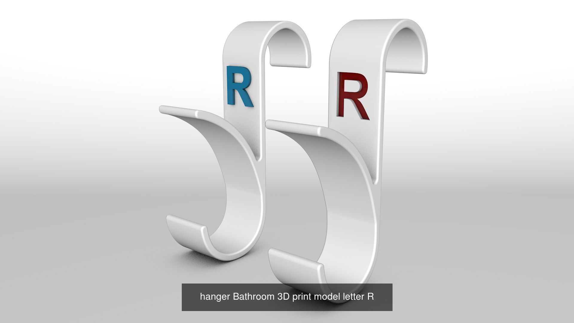 Alphabet Wall Hooks 3D Printable Towel Hanger Set  3D Model Collection_34