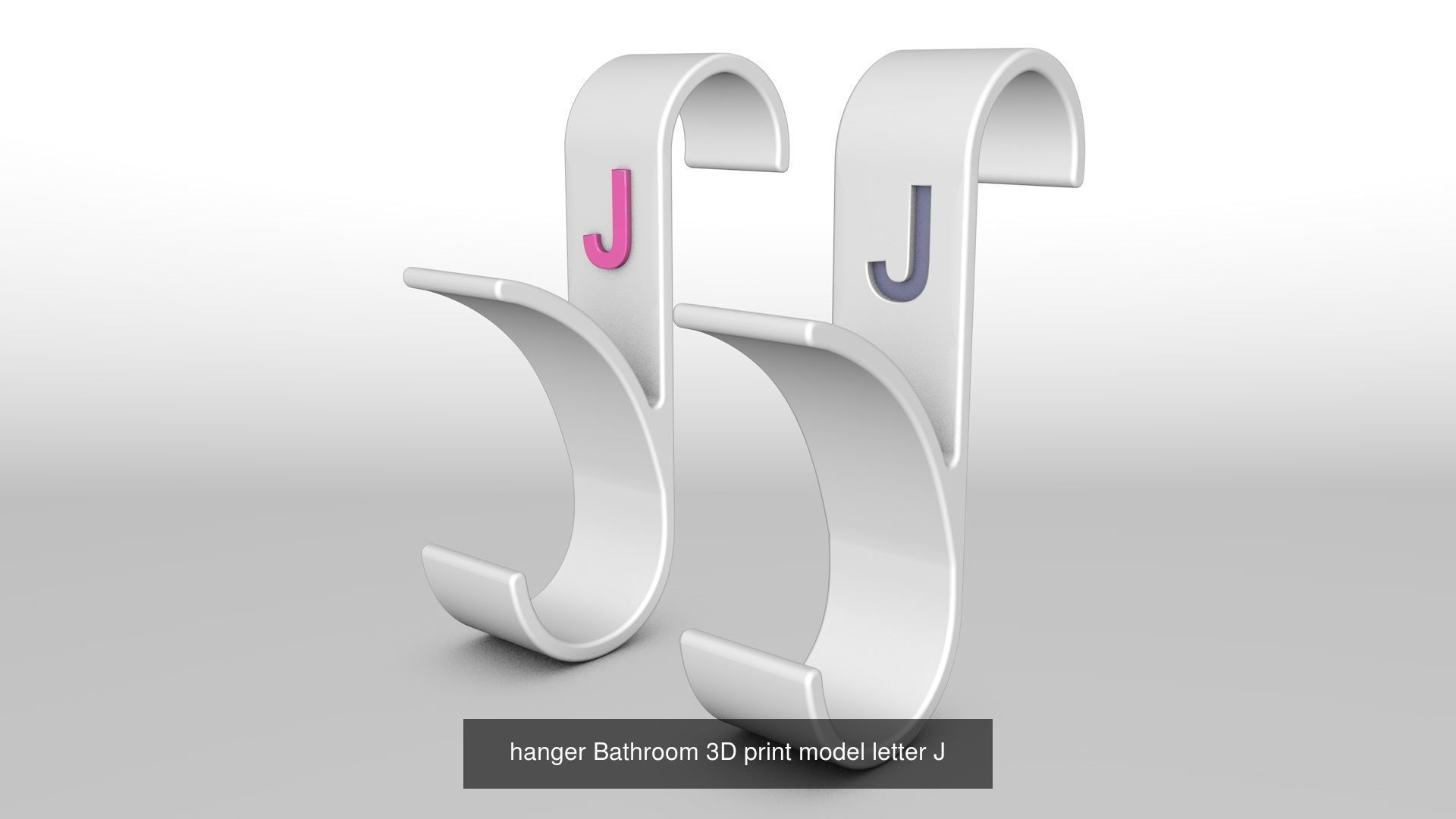 Alphabet Wall Hooks 3D Printable Towel Hanger Set  3D Model Collection_25