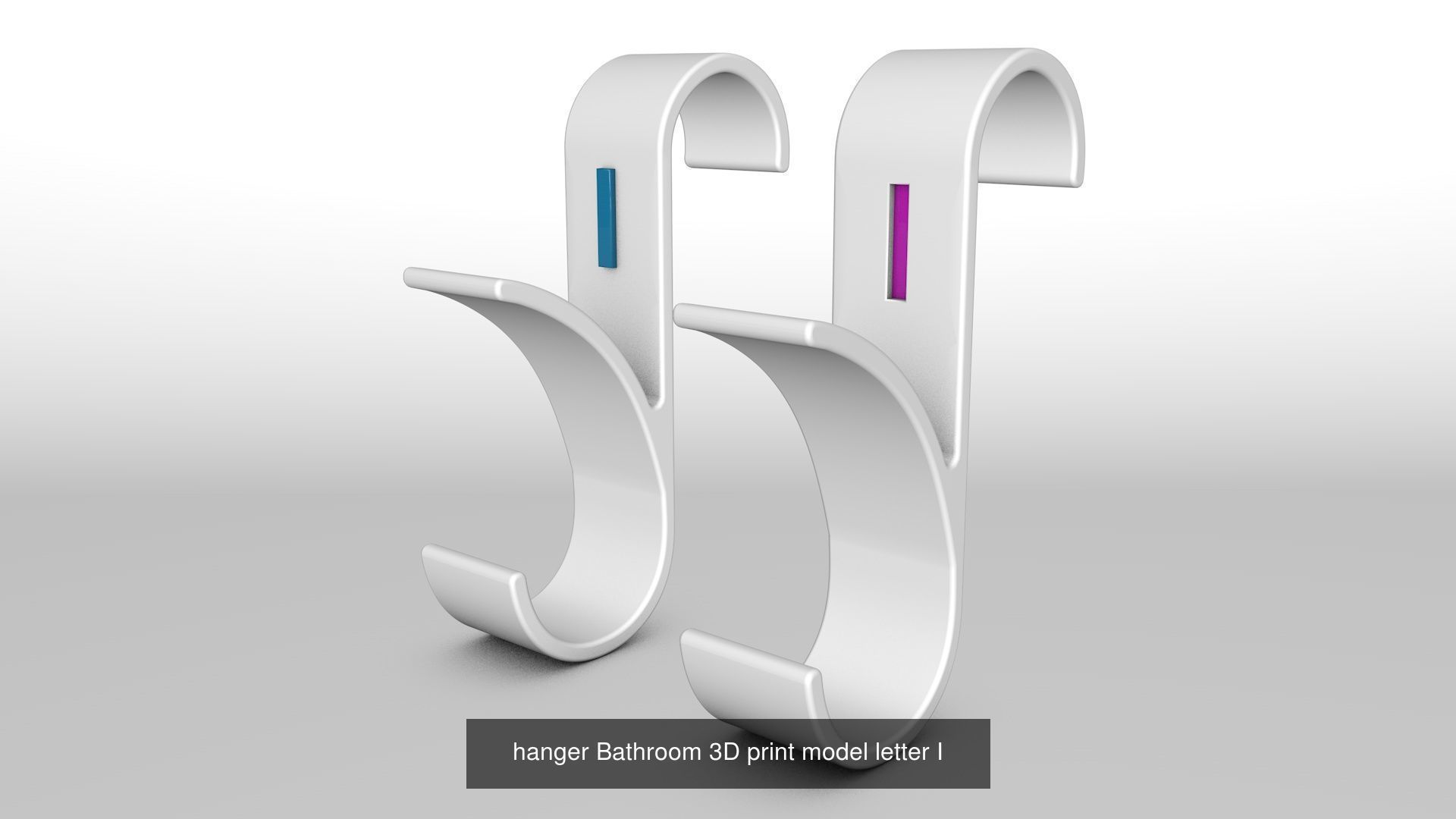 Alphabet Wall Hooks 3D Printable Towel Hanger Set  3D Model Collection_24