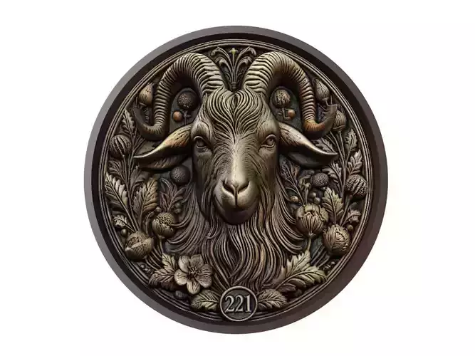 Goat Animal Medallion