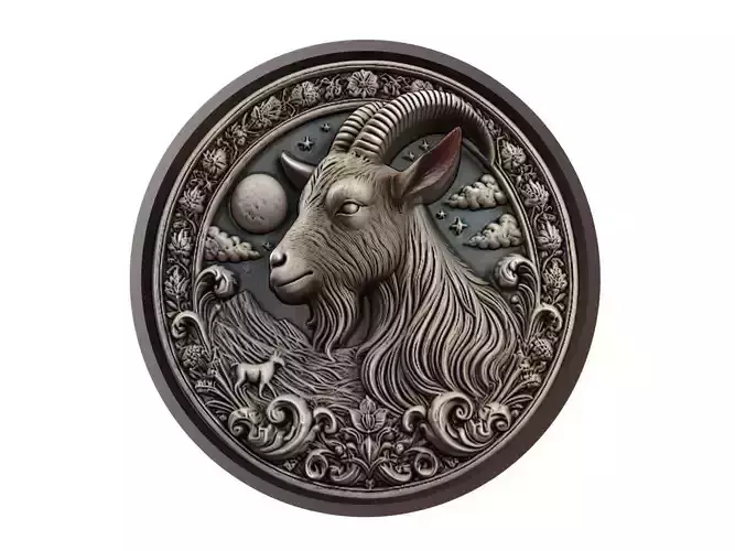 Goat Animal Medallion