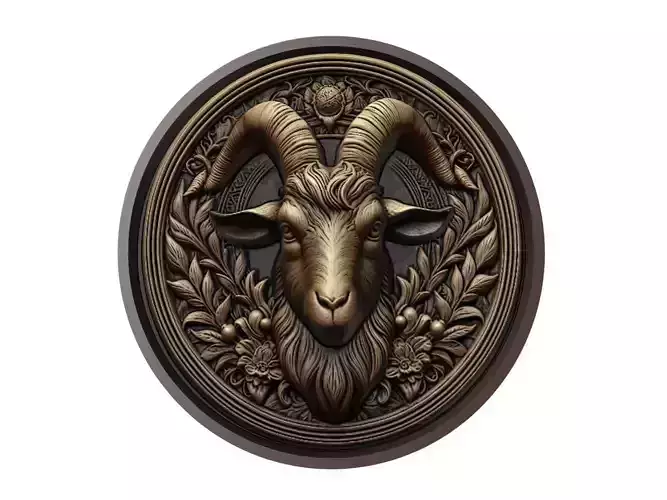 Goat Animal Medallion