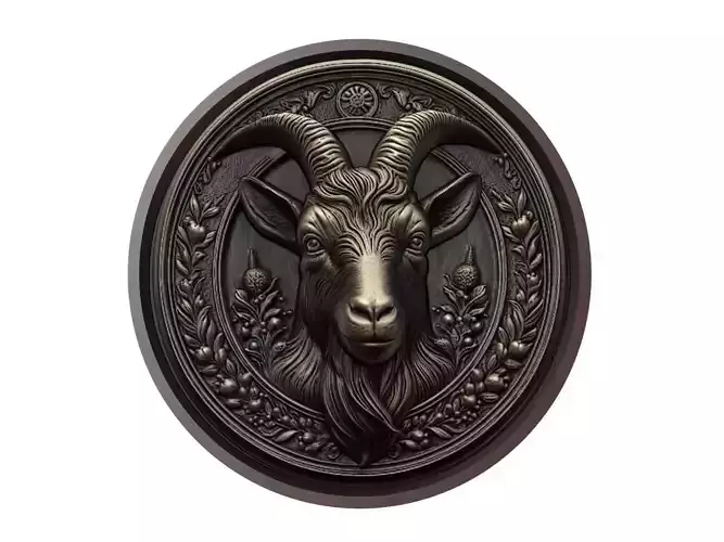 Goat Animal Medallion
