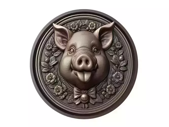 Pig Animal Medallion