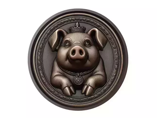 Pig Animal Medallion