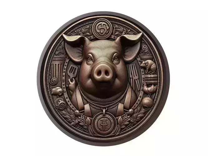 Pig Animal Medallion