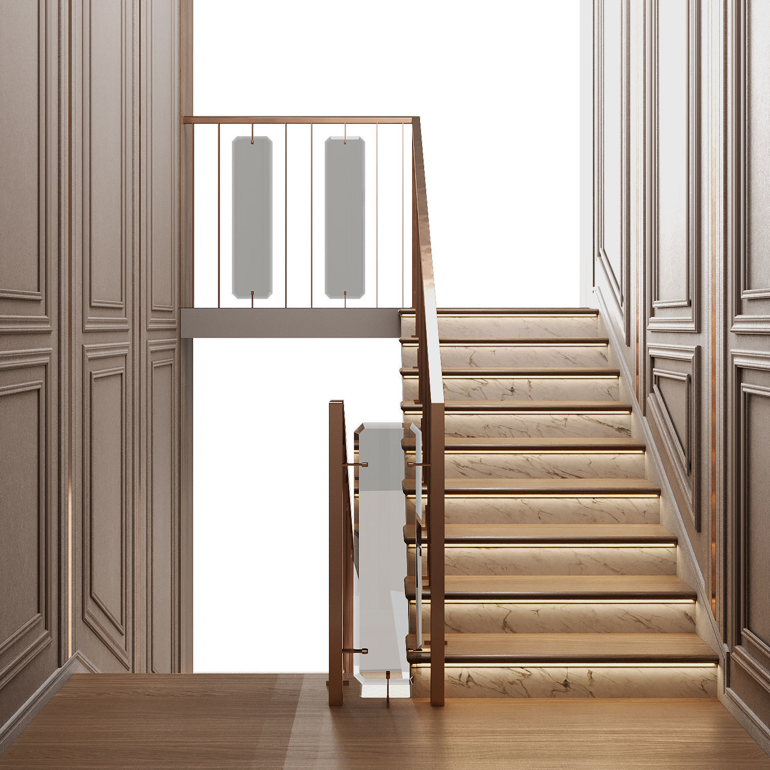 Modern staircase 31 3D model_5