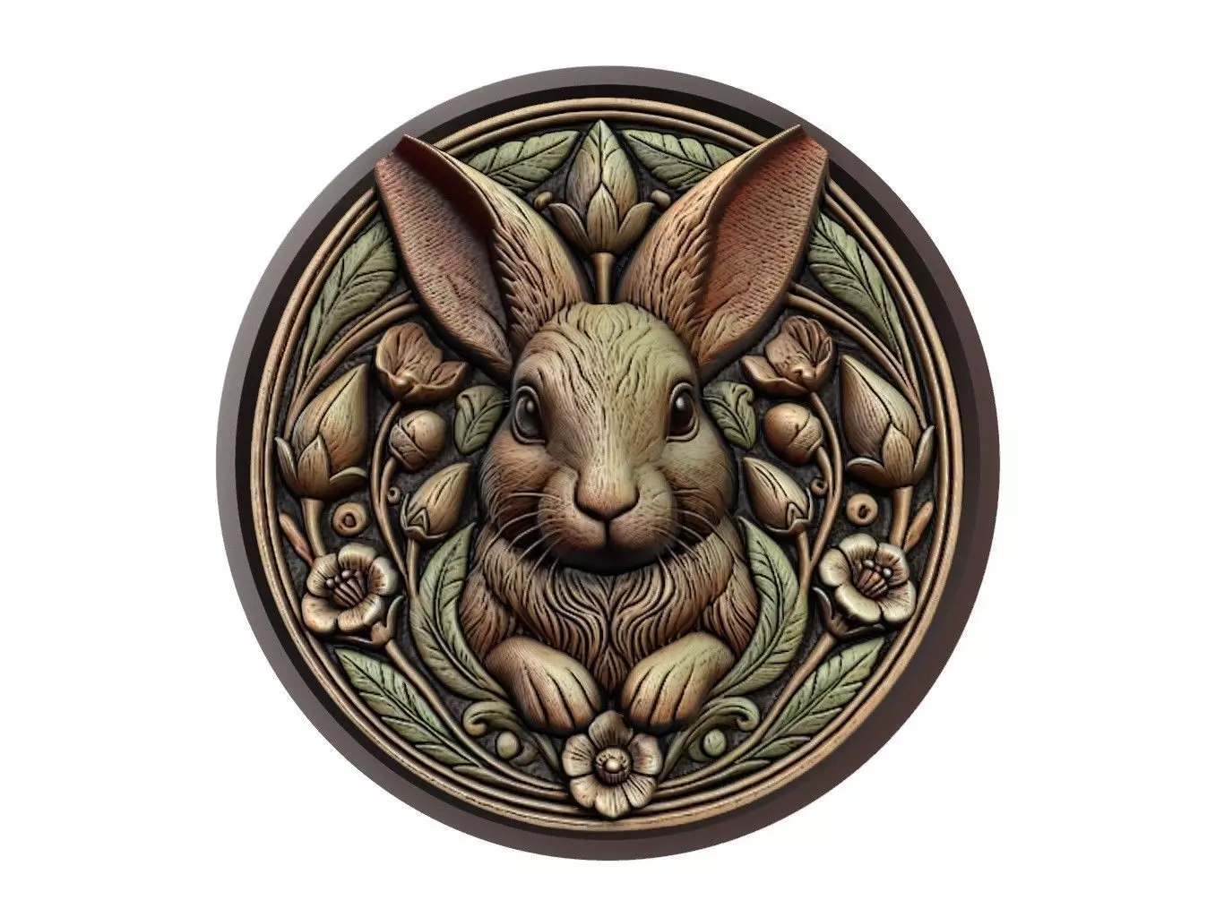 Rabbit Animal Medallion 3D print model