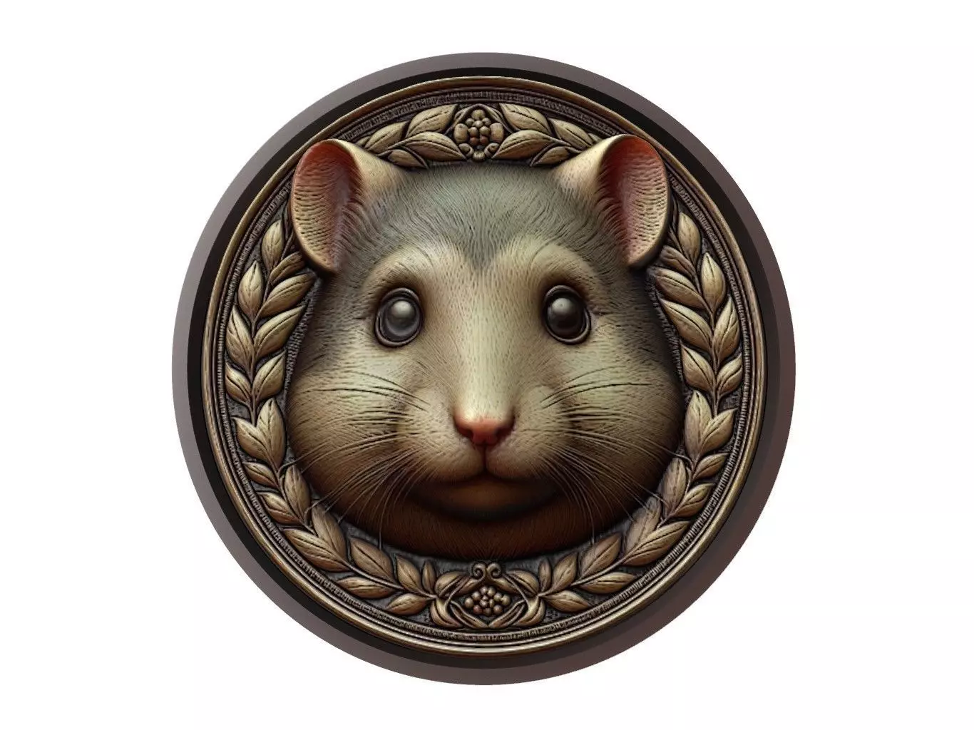 Hamster Animal Medallion 3D print model_0