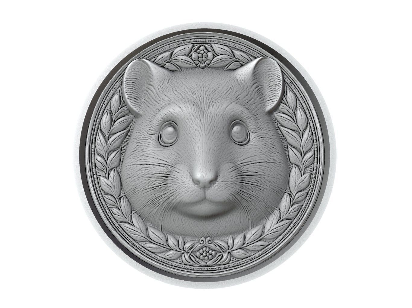 Hamster Animal Medallion 3D print model_2