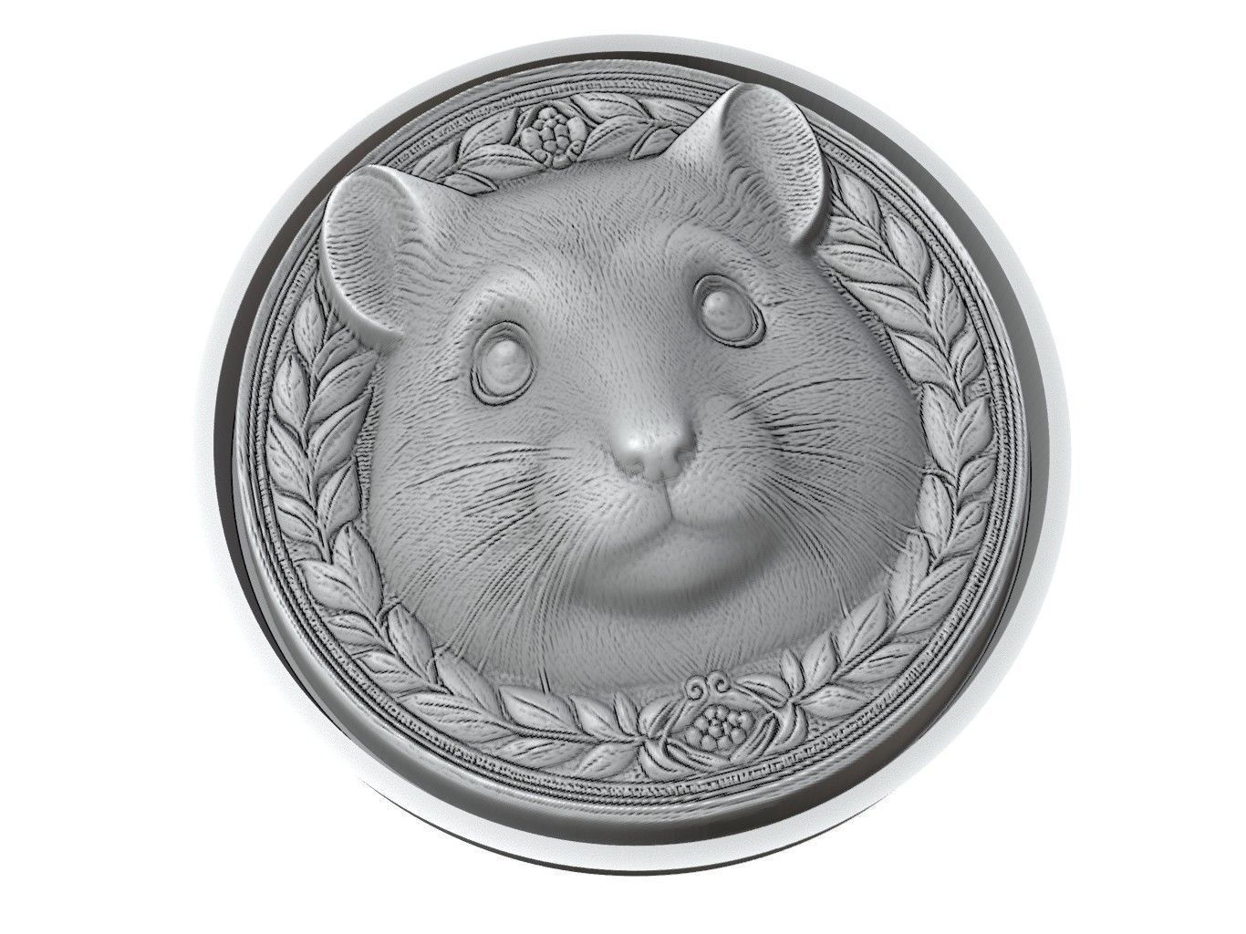 Hamster Animal Medallion 3D print model_3