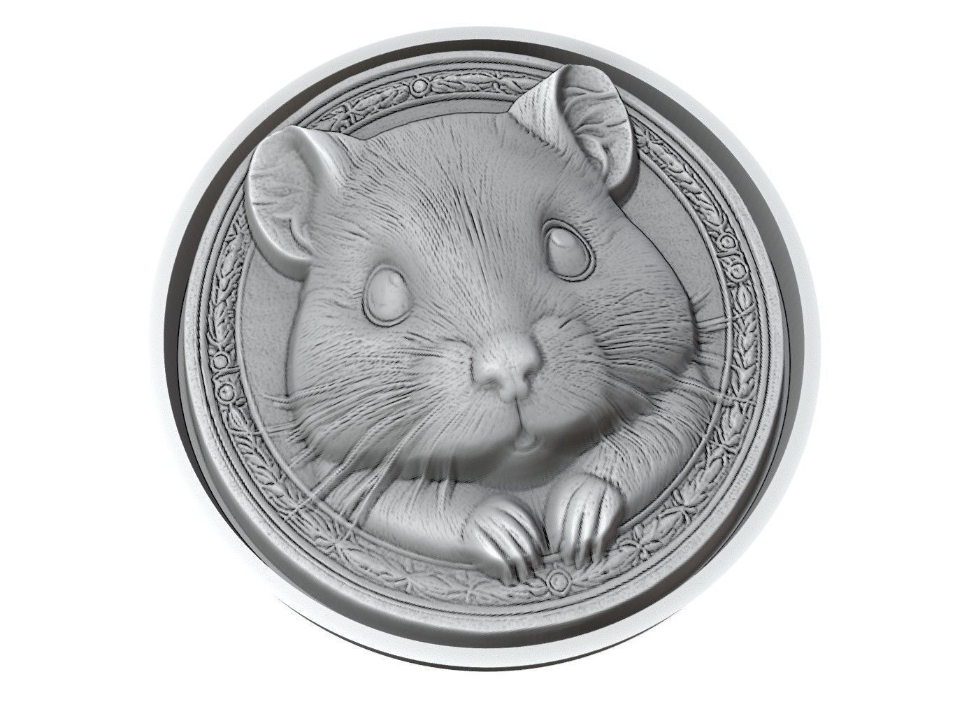 Hamster Animal Medallion 3D print model_3