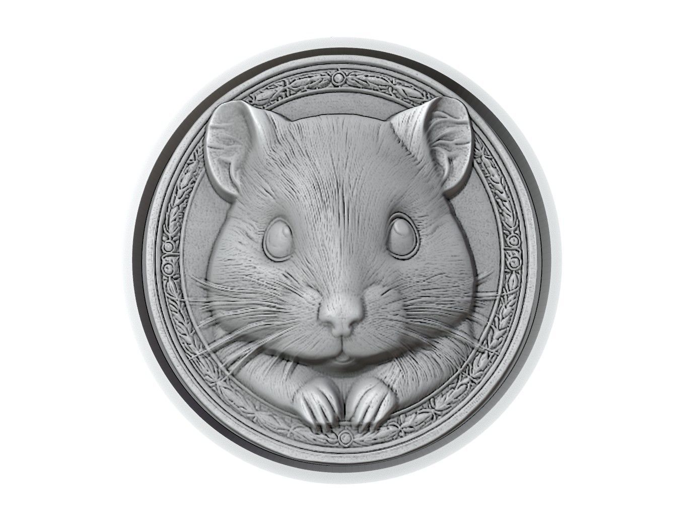 Hamster Animal Medallion 3D print model_2