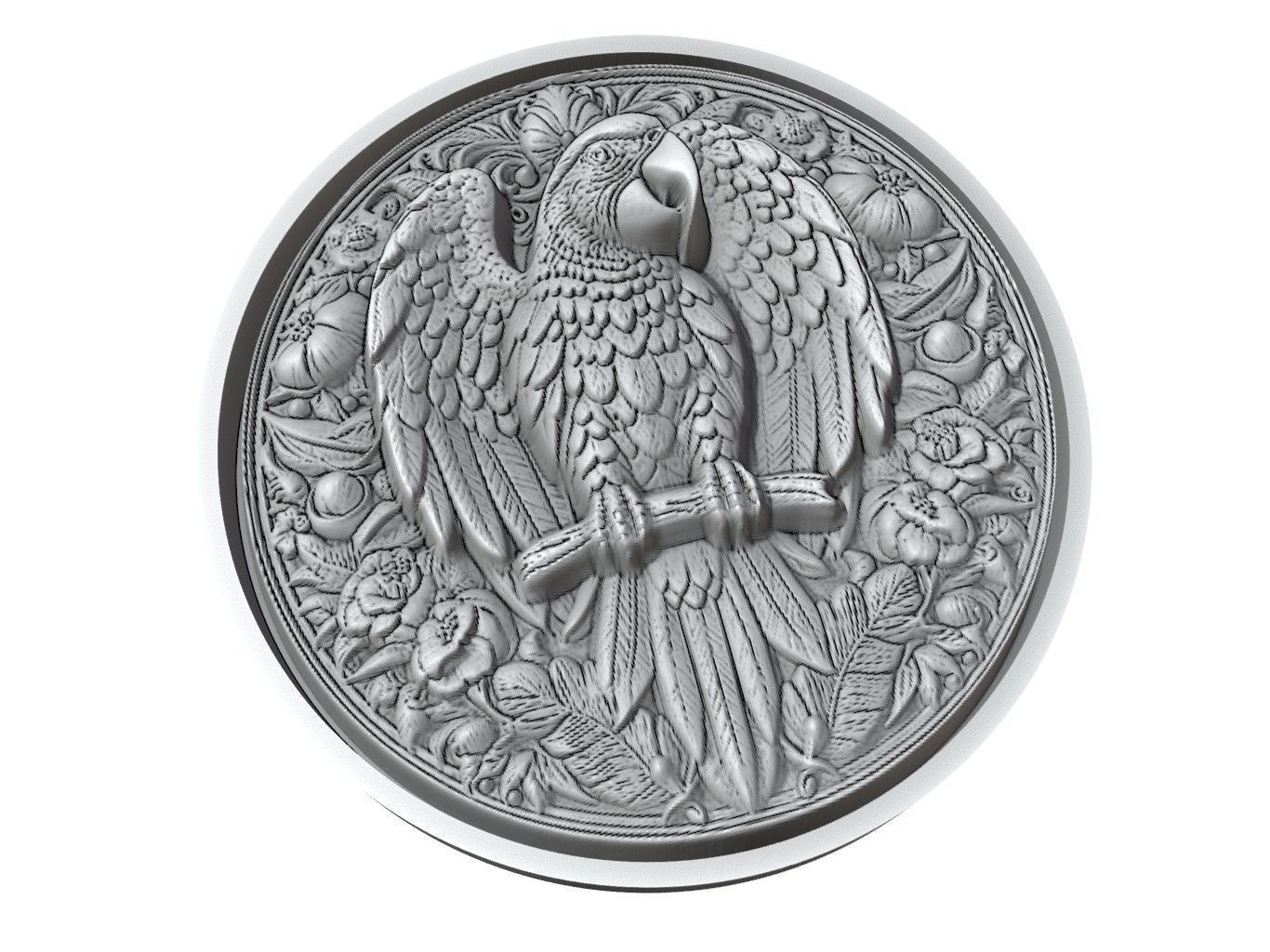 Parrot Animal Medallion 3D print model_2