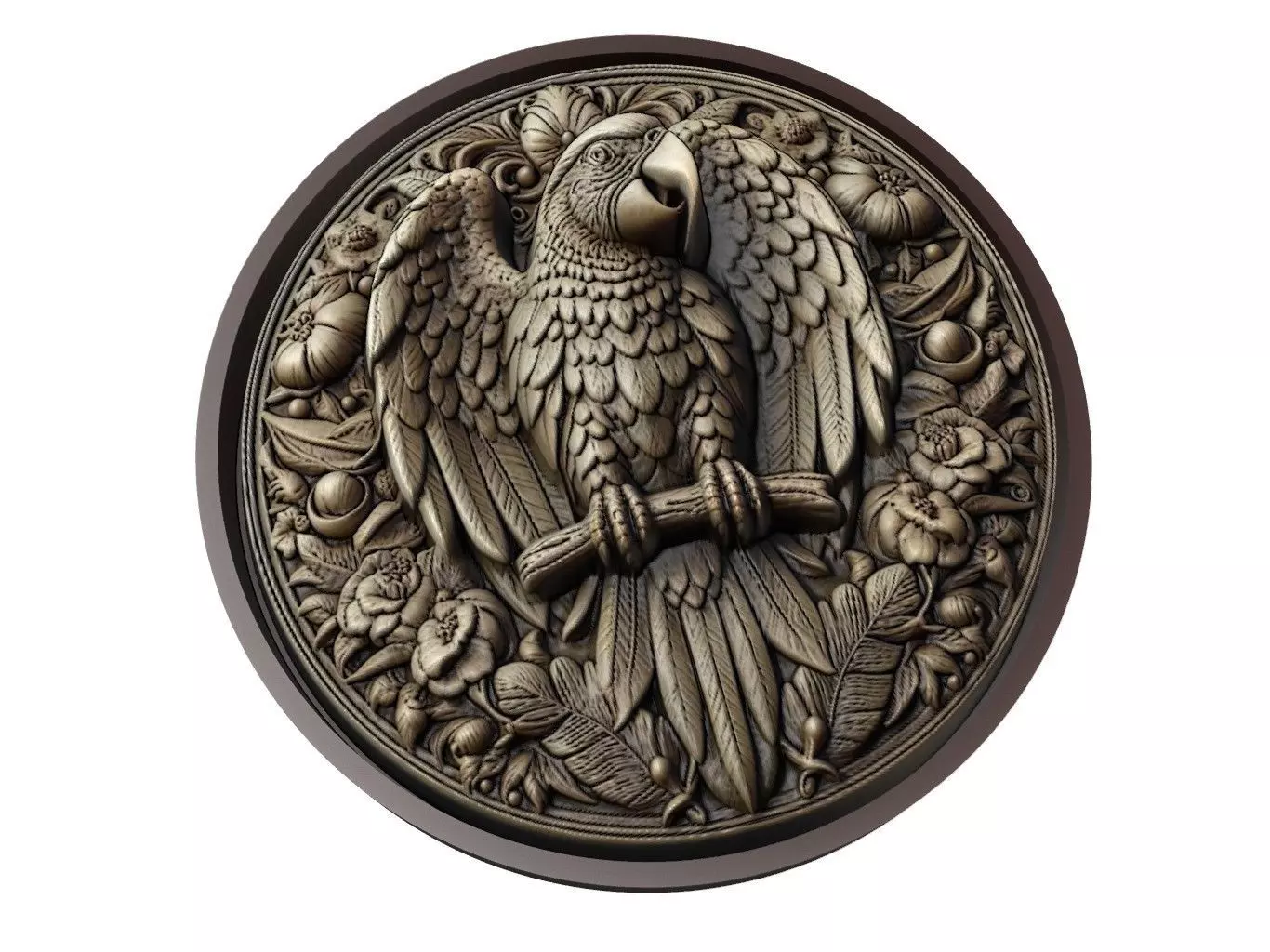 Parrot Animal Medallion 3D print model_0