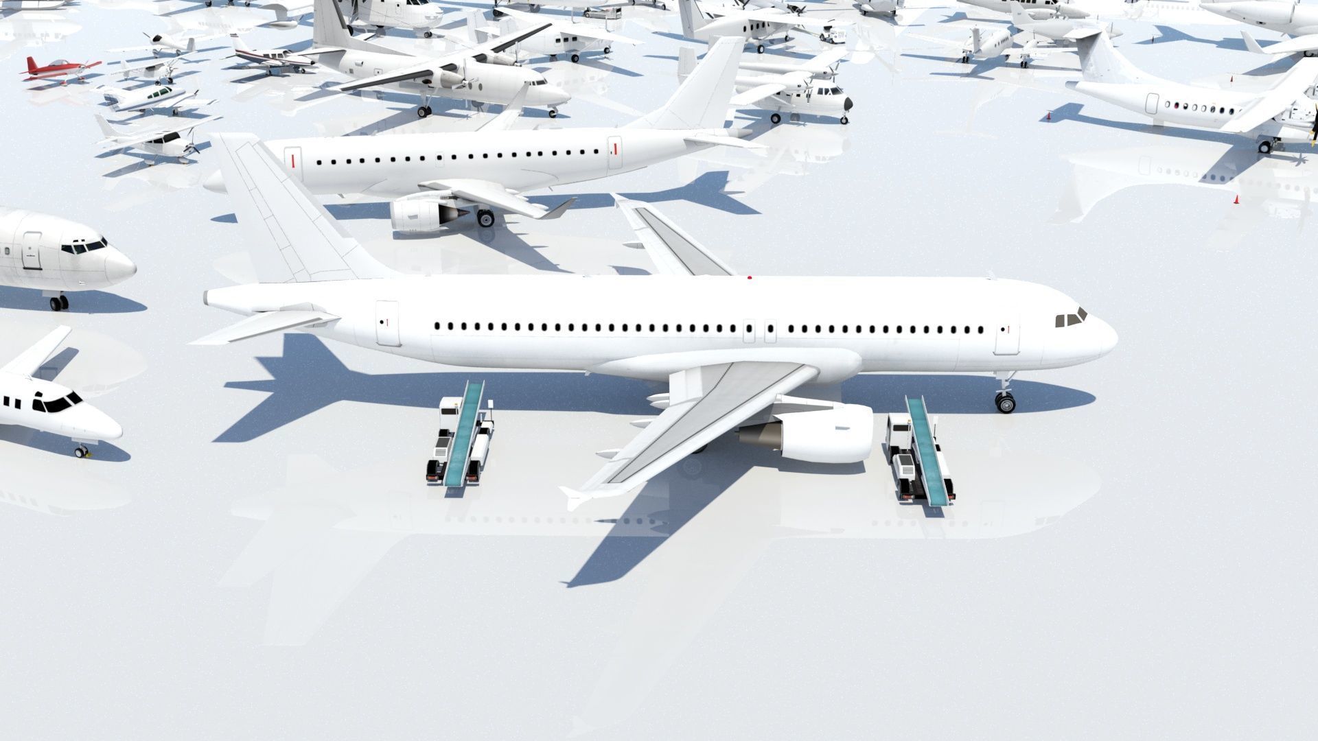 Darmec Belt Baggage Loader AIrport Low-poly 3D model_8