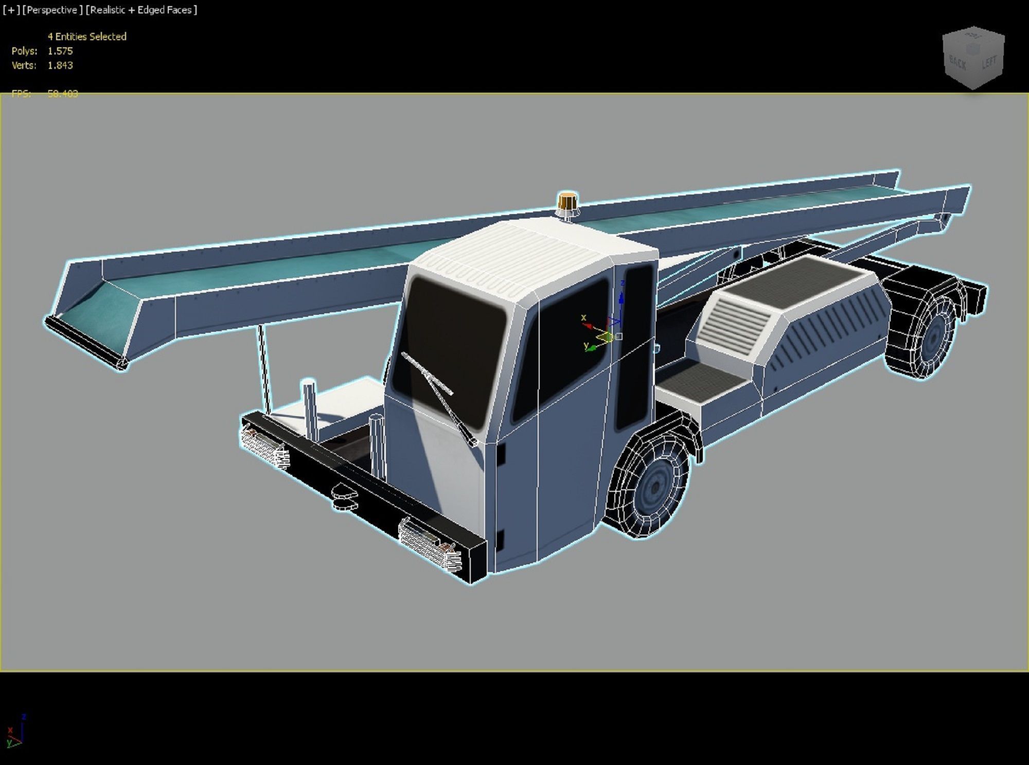 Darmec Belt Baggage Loader AIrport Low-poly 3D model_10