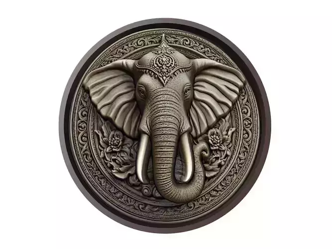 Elephant Animal Medallion