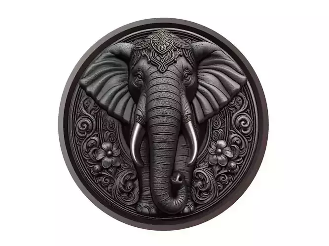 Elephant Animal Medallion