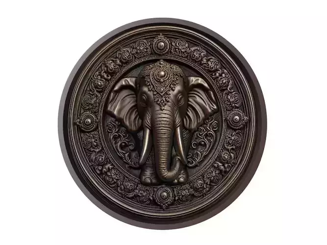 Elephant Animal Medallion