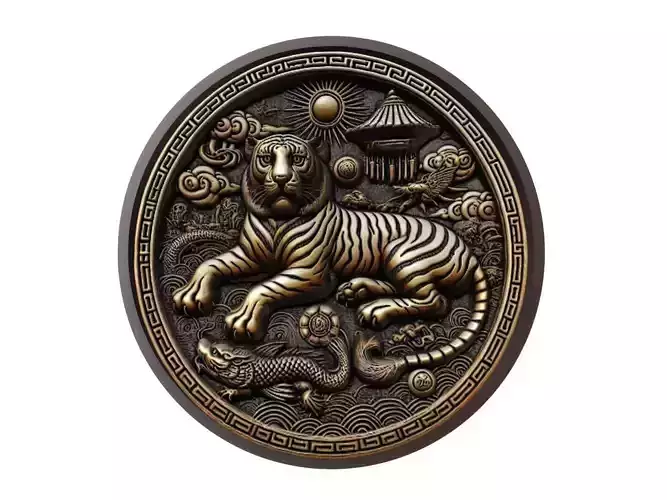 Tiger Animal Medallion