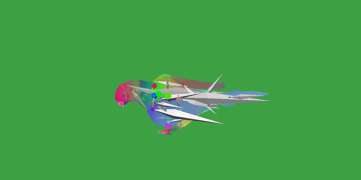 Pionus Parrot Bird Low-poly 3D model_6